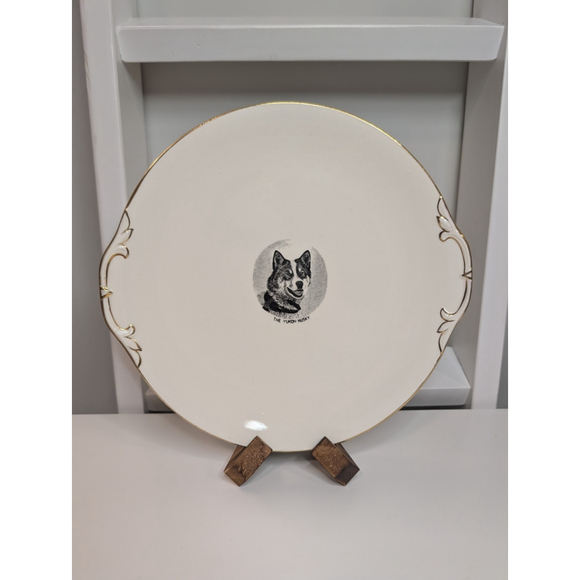 Rare Royal Winton Grimwades Yukon Husky Dog Cake Plate Cream Set Vintage England - Picture 4 of 10